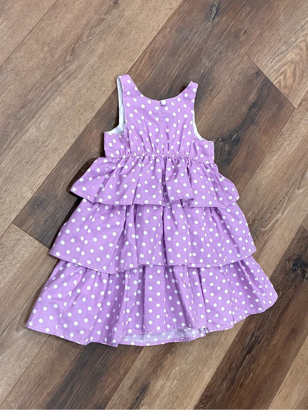 Kaelly’s Kids Purple Polka Dot Layered Summer Dress Outfit 2T